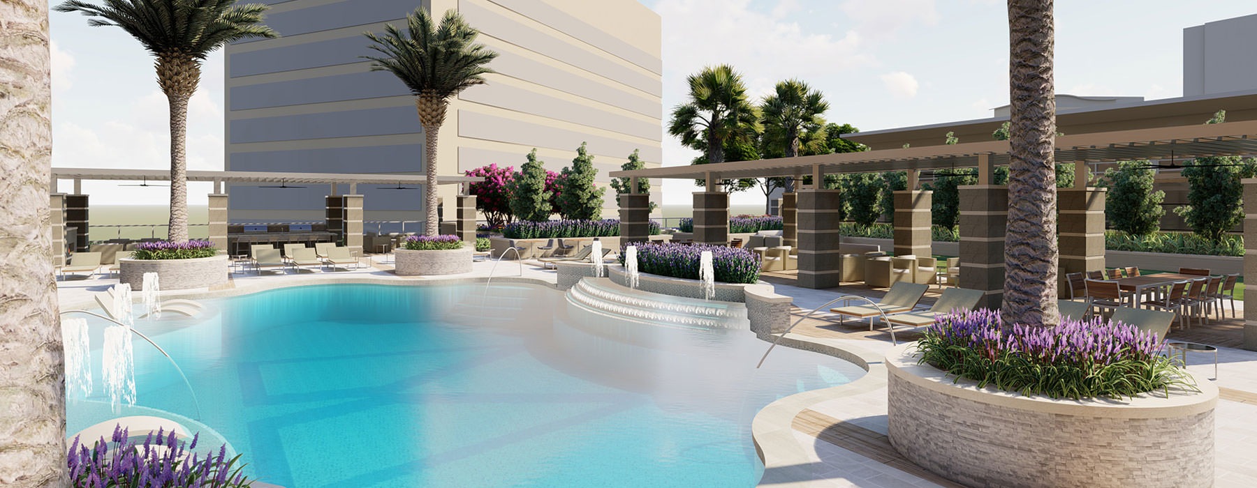 Resort-Style Pool with Tanning Ledge